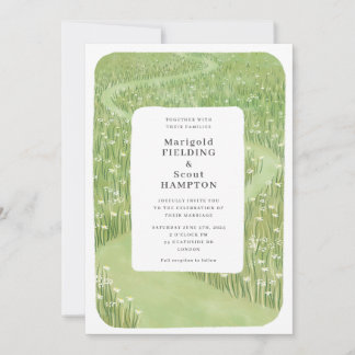 Faire-part de mariage Whimsical Green Grass