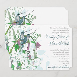 Faire-part de mariage Whimsical Hummingbirds #2
