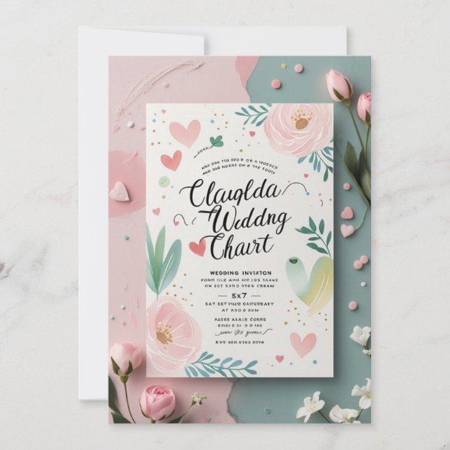 Faire-part de mariage Whimsical Pastel (Devant)