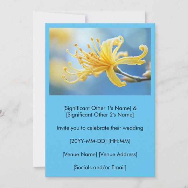 Faire-part de mariage Yellow Witchhazel (Devant)