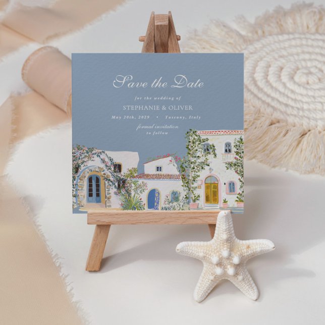 Faire-part de méditerranéen à l'aquarelle pastel (Créateur téléchargé)