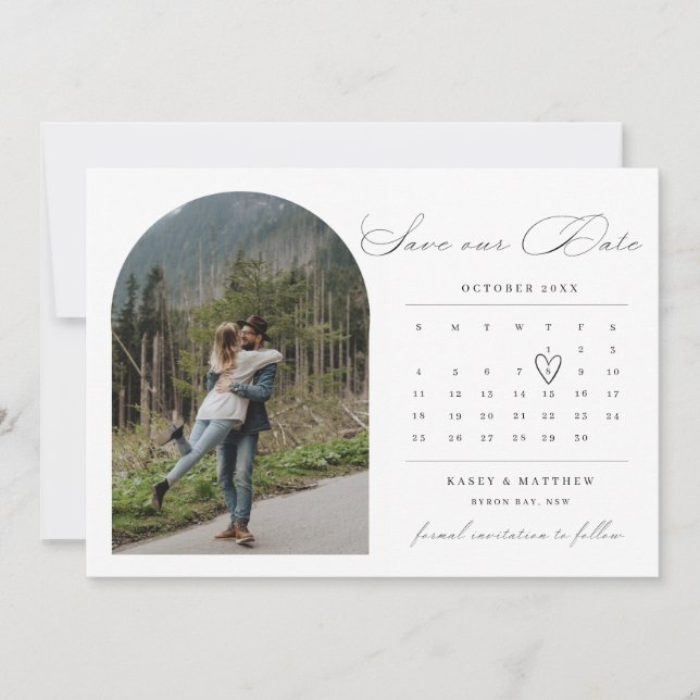 Faire-part de mise à jour de calendrier en forme d (Devant)