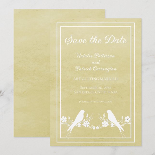 Faire-part de mise à jour de mariage aux fleurs de (Devant / Derrière)