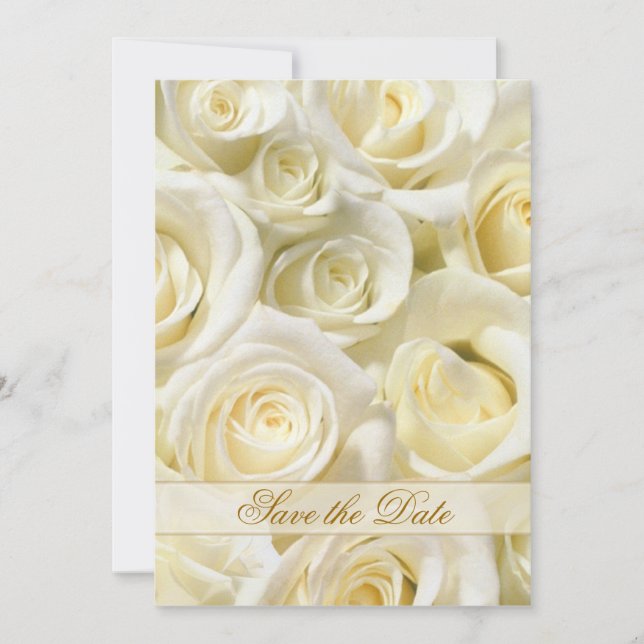 Faire-part de mise à jour élégant roses blanc-crèm (Devant)