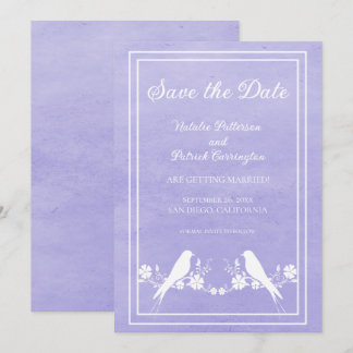 Faire-part de mise à jour florale Purple Lovebird