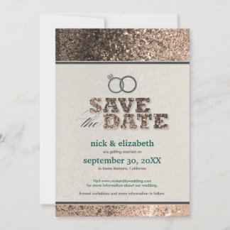 Faire-part de mise en garde "Glitter Bling" (cuivr