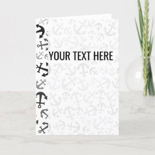 Faire-part de Motif d'Ancre de la Marine blanche n