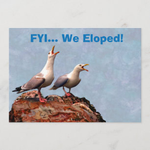 Faire-part de mouette nous nous sommes enfuis pour