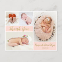 Faire-part de naissance 4 Collage de photos Remerc
