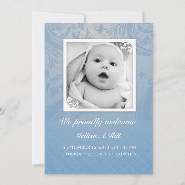 Faire-part de naissance 5x7 - No 1 (Devant)