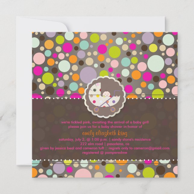 Faire-part de naissance à bulles colorées (Devant)