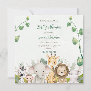 Faire-part de naissance à l'aquarelle verte et bla