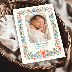 Faire-part de naissance à l'arc de coquillages ave