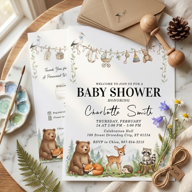 Faire-part de naissance Animaux de la Forêt à l'aq (Créateur téléchargé)