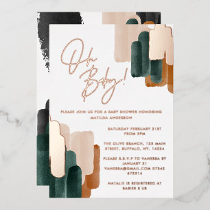 Faire-part de naissance aquarelle abstraite en ter