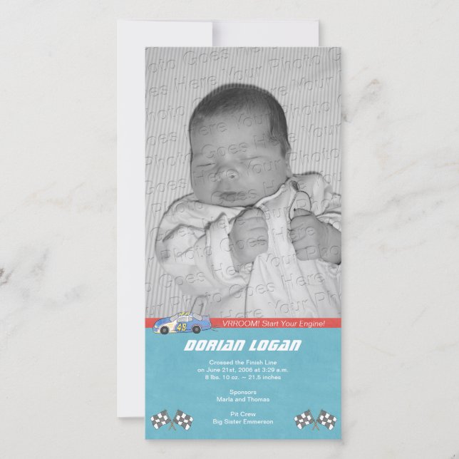 Faire-part de naissance automobile (Devant)