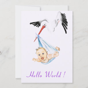 Faire-part de naissance avec cigogne Design drôle