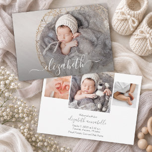Faire-part de naissance avec collage de photos de