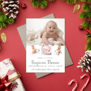 Faire-part de naissance avec photo de bébé garçon