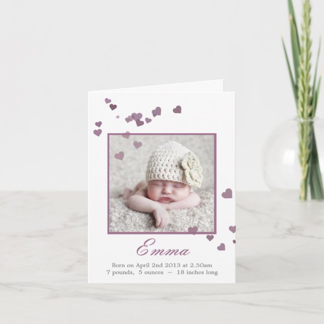 Faire-part de naissance avec photo de bébé / Merci (Devant)
