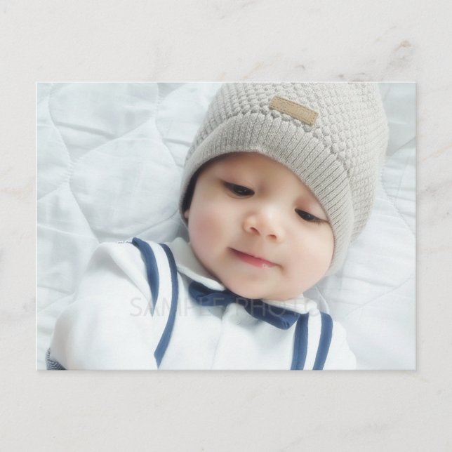 Faire-part de naissance avec photo de nouveau-né p (Devant)