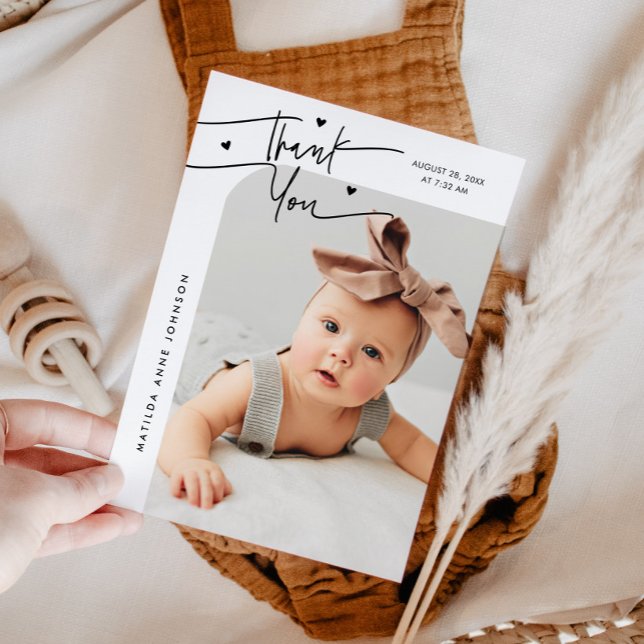 Faire-part de naissance avec photo et écriture mod (Créateur téléchargé)