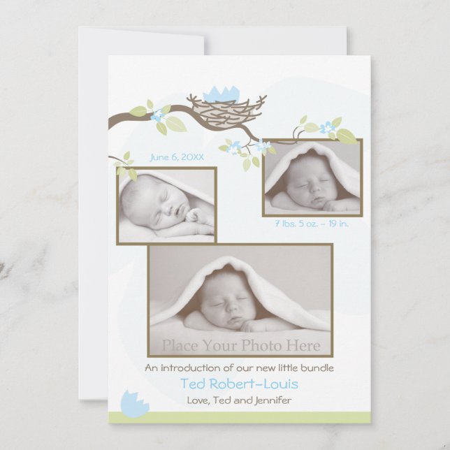 Faire-part de naissance - Baby Boy (Devant)