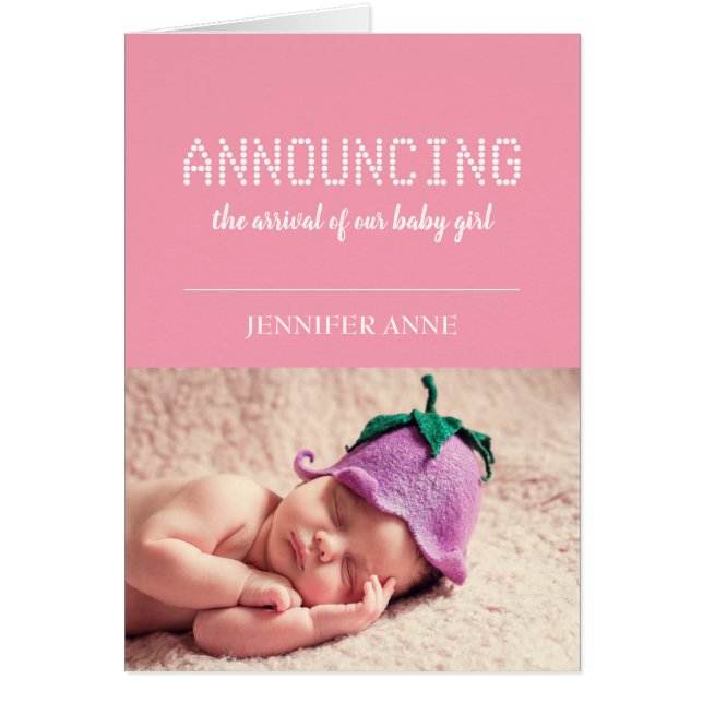 faire-part de naissance | Baby Girl Carte personna (Devant)