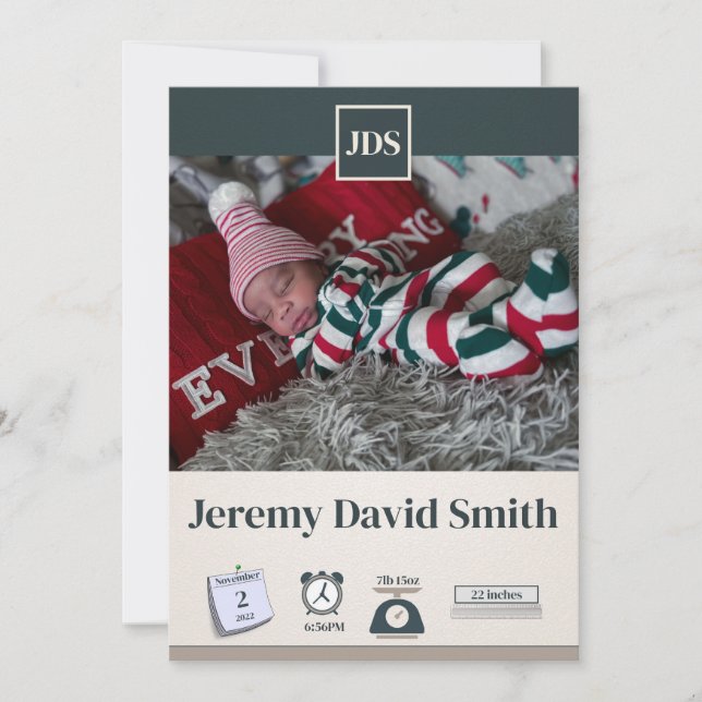 Faire-part de naissance Baby Holiday (Devant)