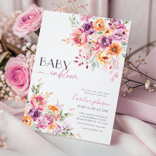 Faire-part de naissance Baby in Bloom   Rose tendr