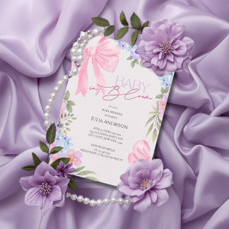 Faire-part de naissance Baby In Bloom Ruban Rose