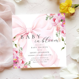 Faire-part de naissance Baby In Bloom Ruban Rose