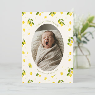 Faire-part de naissance bébé avec photo ovale et c