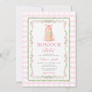 Faire-part de naissance Bébé Bonjour Macaron à rub