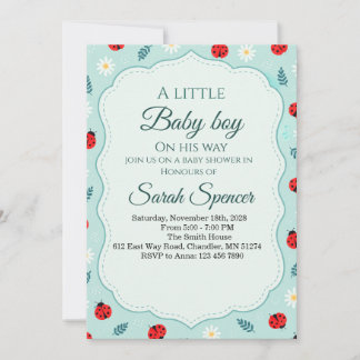 Faire-part de naissance Bébé coccinelle bleue ador