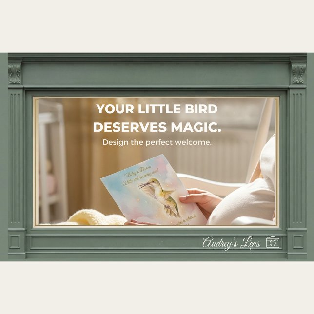 Faire-part de naissance Bébé Colibri | Ciel Pastel (Créateur téléchargé)