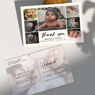Faire-part de Naissance Bébé Collage Photo Moderne