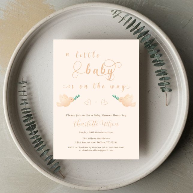 Faire-part de naissance Bébé Colombe Mignon (Créateur téléchargé)