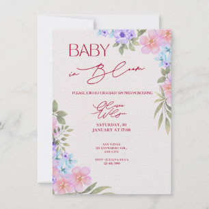 Faire-Part de Naissance Bébé en Fleur Aquarelle