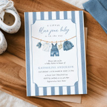 Faire-part de naissance Bébé en Jean Bleu