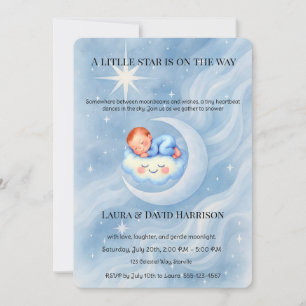 Faire-part de naissance Bébé étoile céleste aquare