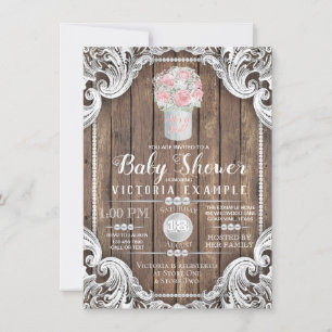 Faire-part de naissance bébé fille en pot de mason