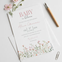 Faire-part de naissance Bébé Fleur Sauvage en Fleu