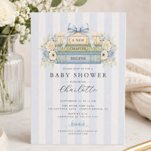 Faire-part de naissance bébé garçon à rayure bleue