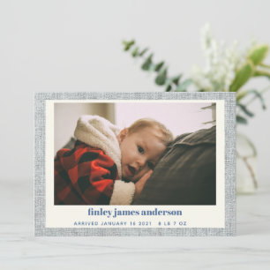 Faire-part de naissance bébé garçon minimaliste gr