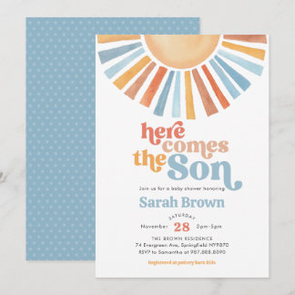 Faire-Part de Naissance Bébé Garçon Thème Soleil