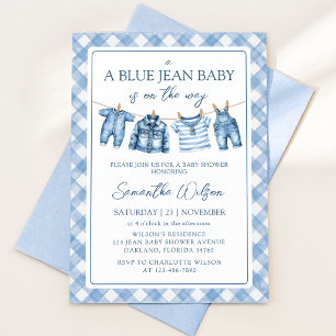 Faire-Part De Naissance Bébé Jean Bleu