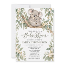 Faire-part de naissance Bébé Koala Maman aquarelle
