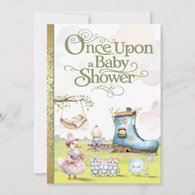 Faire-part de naissance bébé livre de contes (Devant)