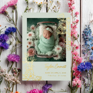 Faire-part de naissance bébé Magnolia Spring en fe